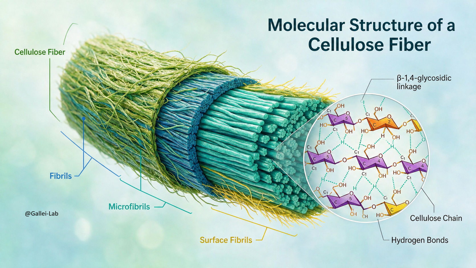 Hierarchically structured cellulose fiber